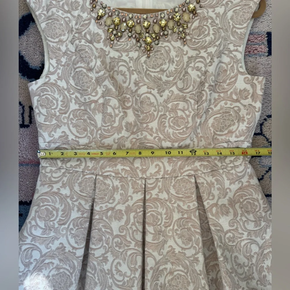 Eliza J Light Pink Embelished Floral Brocade Dress - Picture 3 of 7